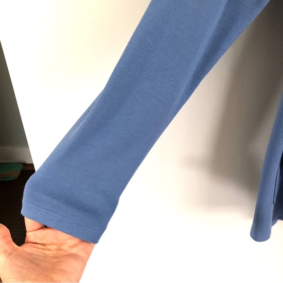 Isaac Mizrahi Live! Essentials Pima Cotton Knit Cardigan in Blue, Size M - Picture 7 of 12